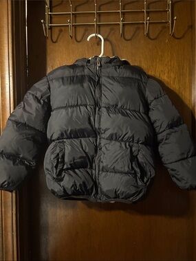Kids Black Puffer Jacket with Hood